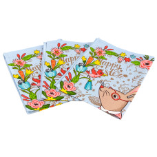 Набір вафельних рушників 45х60 см. 3 шт. 710Т_ Пасхальний Зайчик блакитний