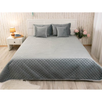 Покривало 180х220 велюр 340.55_Dark Grey ромб