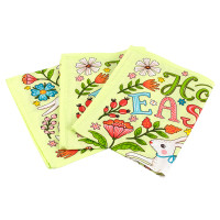 Набір вафельних рушників 45х60 см. 3 шт. 710Т_Великодні Зайчики з писанкою салатовий