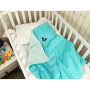 Плед хутро + аплікація у коляску 75*90 блакитний