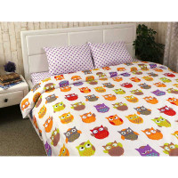 КПБ подвійний "Сови" сатин набивний