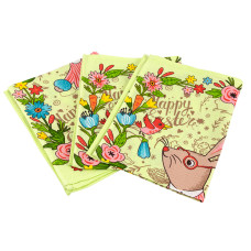 Набір вафельних рушників 45х60 см. 3 шт. 710Т_Пасхальний Зайчик салатовий