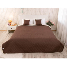 Покривало 220х240 мікрофайбер "Барселона" шоколадно-молочне