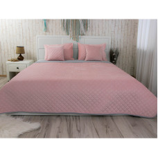 Покривало 150х220 велюр 360.55_Pink and Grey ромб
