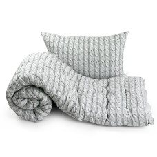 Набір ковдра 140х205 + подушка 50х70 силіконовий Grey Braid