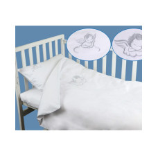 КПБ у дитяче ліжко 60х120 сатин з вишивкою Янголятко