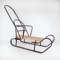 Санки дитячі Спутник АРТ6.1 Королівські великі з ручкою бордові (SS611)