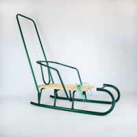 Санки дитячі Спутник АРТ4.1 з ручкою зелені (SS412)