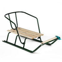 Санки дитячі Спутник АРТ1.0 Сніговик без ручки зелені (SS102)