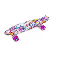 Пеніборд Penny Board FISH GRAFFITY з підсвідкою коліс (PFO011)