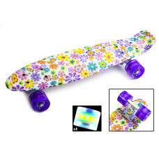 Пеніборд Penny Board Print LED Violet Flowers Ромашка (PR30/1655323483)