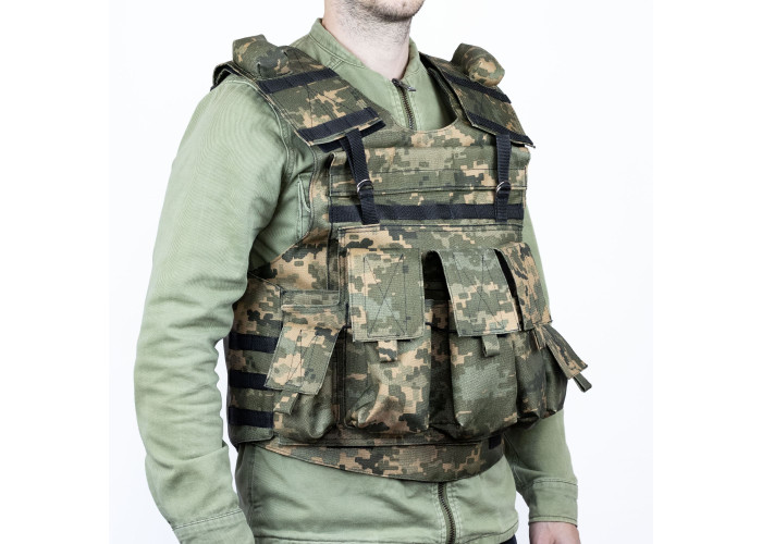 Розвантажувальний жилет плитоноска Cordura1000D піксельний (RZ3PX)