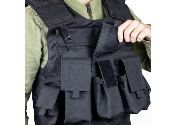 Розвантажувальний жилет плитоноска Oxford чорний (RZ3BL)