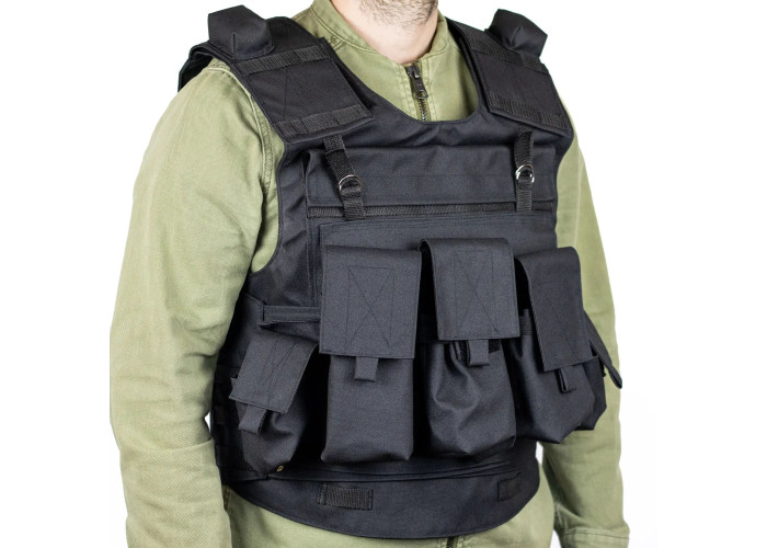 Розвантажувальний жилет плитоноска Oxford чорний (RZ3BL)