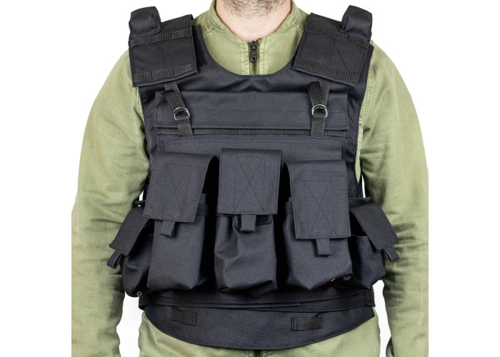 Розвантажувальний жилет плитоноска Oxford чорний (RZ3BL)