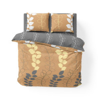 Комплект постільної білизни ТЕП "Soft dreams" Grey Leaf, двоспальна