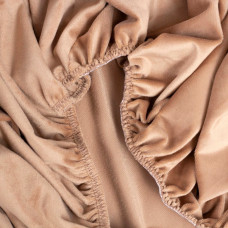 Простирадло ТЕП "VELOUR" з резинкою капучіно, 180x200