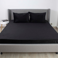 Простирадло ТЕП "VELOUR" з резинкою чорне, 160x200