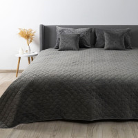 Покривало ТЕП "VELOUR" Сіре/Ромб круглий, 240x260