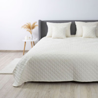 Покривало ТЕП "VELOUR" Молочне/Ромб круглий, 150x210