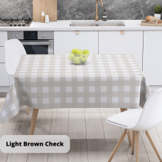 Скатертина "Panama" водовідштовхуюча Light Brown Check, 180x220