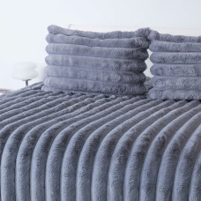 Покривало ТЕП "PLUSH BLISS" з 2 наволочками, сіре, 240x260