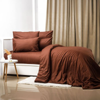 Комплект постільної білизни ТЕП "СТРАЙП САТИН PREMIUM" Chocolate, євро