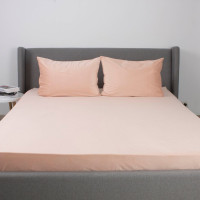Простирадло ТЕП "VELOUR" з резинкою пудрове, 180x200