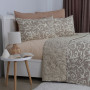 Покривало ТЕП "ELEGANT COTTON" 2 наволочки 50*70 см Beige and White, 220x240