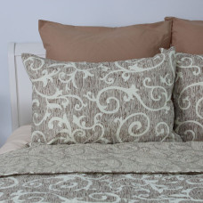 Покривало ТЕП "ELEGANT COTTON" 2 наволочки 50*70 см Beige and White, 220x240