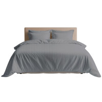 Комплект постільної білизни ТЕП "СТРАЙП САТИН №1" Graphite, євро