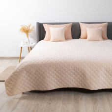 Покривало ТЕП "VELOUR" Персикове/Ромб круглий, 150x210