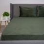 Простирадло ТЕП "VELOUR" з резинкою темно-зелений, 160x200