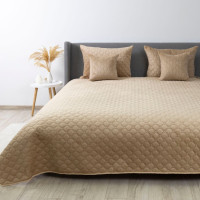 Покривало ТЕП "VELOUR" Золотий беж/Ромб круглий, 150x210