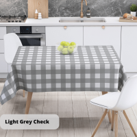 Скатертина "Panama" водовідштовхуюча Light Gray Check, 180x220