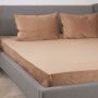 Простирадло ТЕП "VELOUR" з резинкою капучіно, 160x200