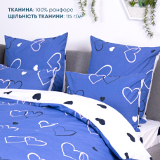 Комплект постільної білизни ТЕП "Happy Sleep" NAVY BLUE LOVE, 50x70 двоспальний