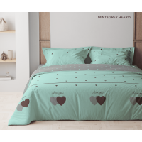 Комплект постільної білизни ТЕП "Happy Sleep" Mint&Grey Hearts, 50x70 полуторний