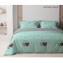 Комплект постільної білизни ТЕП "Happy Sleep" Mint&Grey Hearts, 50x70 сімейний 