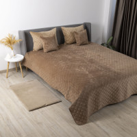 Покривало ТЕП "VELOUR" 150*210 см капучино/ромб круглий