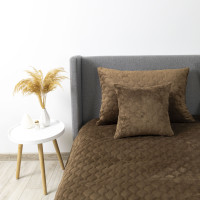 Покривало ТЕП "VELOUR" 180*240 см коричневе/ромб круглий