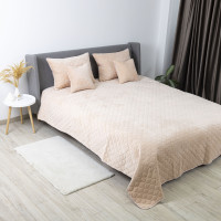 Покривало ТЕП "VELOUR" 150*210 см Персиковий/Ромб круглий