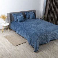 Покривало ТЕП "VELOUR" 180*240 см синій/ромб круглий