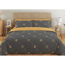 Комплект постільної білизни ТЕП "Soft dreams" Grey and Orange, 70x70 двоспальний