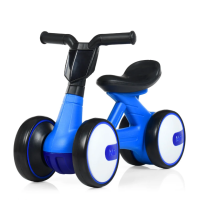 Каталка-толокар мотоцикл 4 колеса звукові світлові ефекти блакитний (M4086-4)