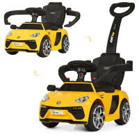 Каталка толокар Bambi Електромобіль зі звуковими ефектами 2в1 жовтий (M3591L-6)