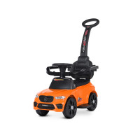 Каталка-толокар Mercedes із батьківською ручкою акумуляторна помаранчева (M4855LR-7)