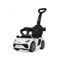 Каталка толокар електромобіль 2 в 1 з батьківською ручкою білий (M3591L-1/1)