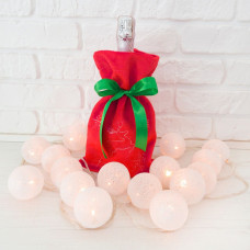 Мішок під шампанське і цукерки Попелюшка 29см червоний (ZL1371)