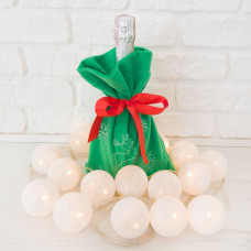 Мішок під шампанське і цукерки Попелюшка 29см зелений (ZL1372)